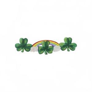 NEW ROUND TOP shamrock and rainbow garland in multi